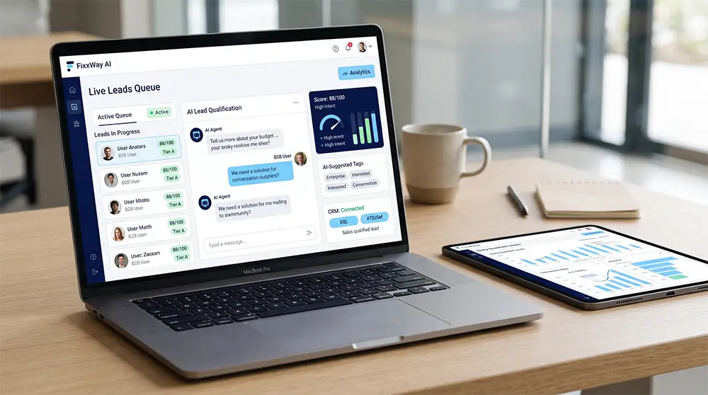 Interfaz de agente de inteligencia artificial para calificación de prospectos y conexión con CRM empresarial